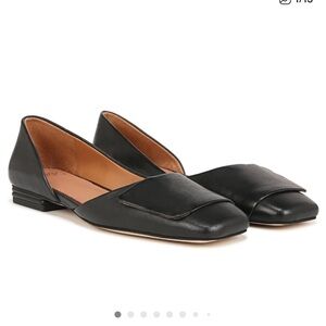 Franco Sarto Black Leather D'Orsay Flats